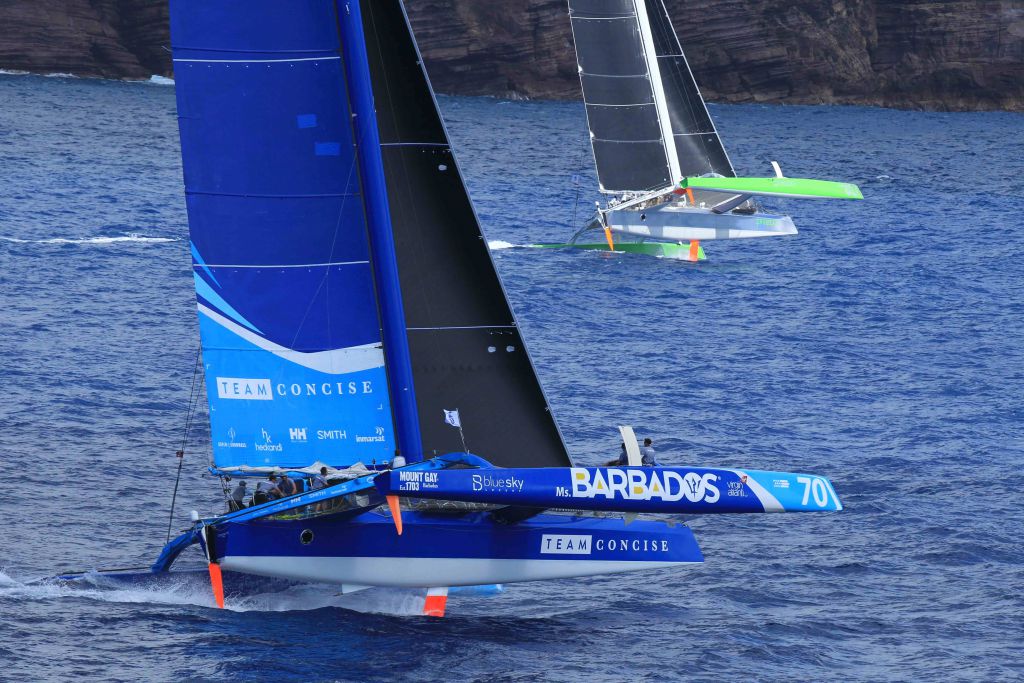 Lloyd Thornburg’s MOD70 Phaedo3 and Tony Lawson's MOD70 Concise 10 at the start of the RORC Caribbean 600 Race © RORC/Tim Wright