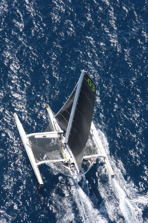 Phaedo 3 excelerating away from the start in the 2017 RORC Caribbean 600 - Photo RORC/Tim Wright
