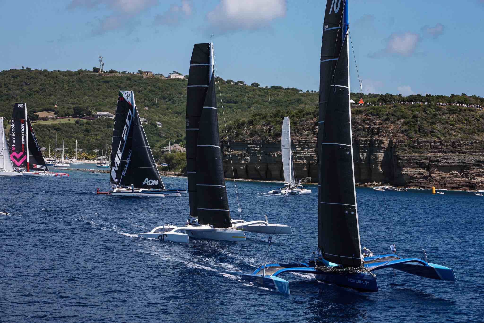 PowerPlay, Argo and Maserati at the start of the RORC Caribbean 600 from Antigua © Tim Wright/Photoaction.com