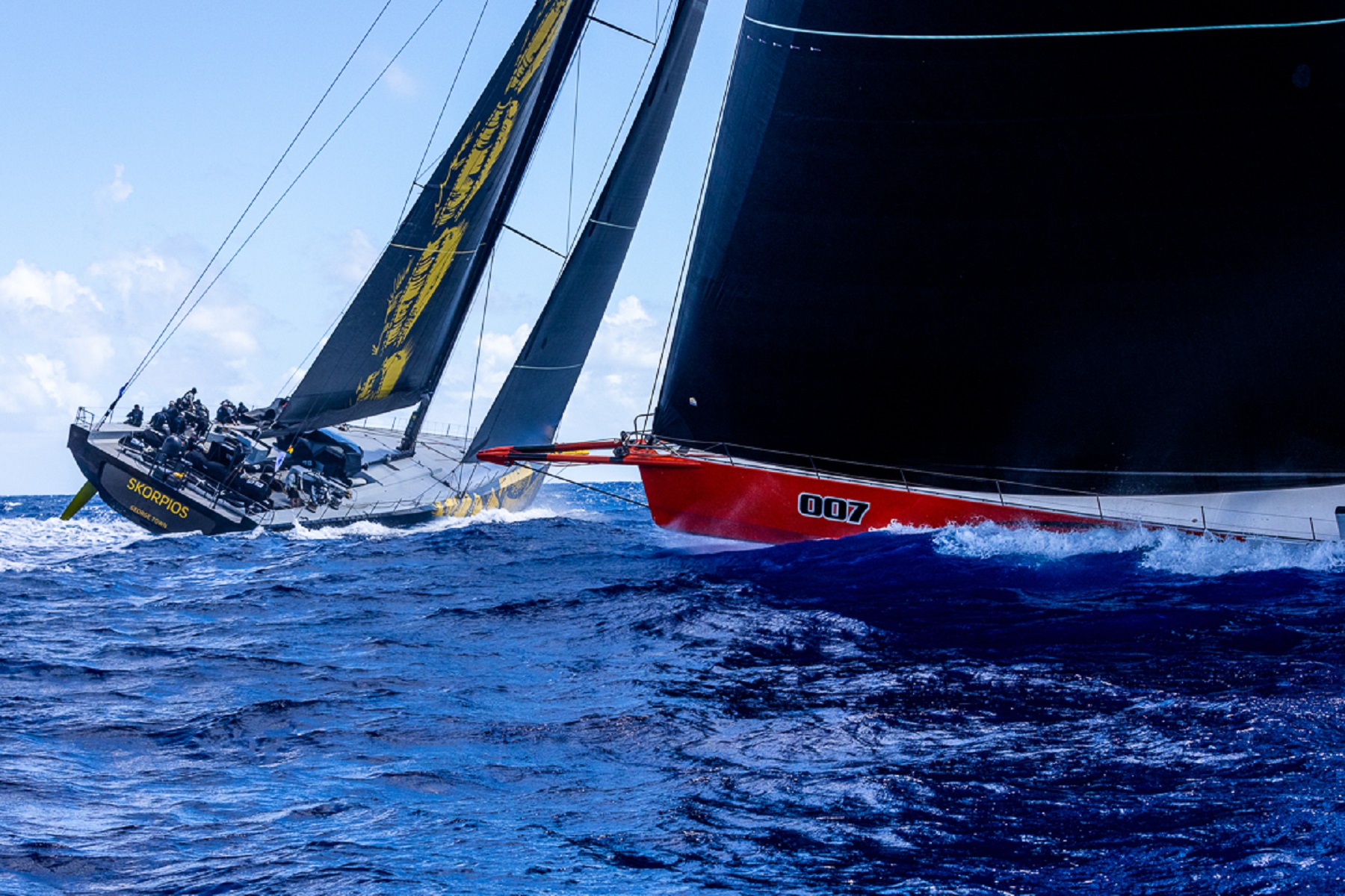 Dmitry Rybolovlev's ClubSwan 125 Skorpios and Comanche at the start of the RORC Caribbean 600 © Tim Wright/Photoaction.com