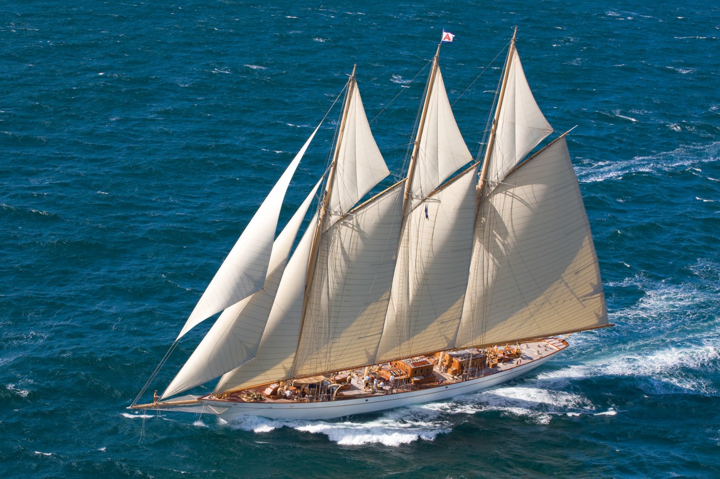 The beautifull 3 masted Schooner, Adix, the biggest boat in the race - photo Pendennis