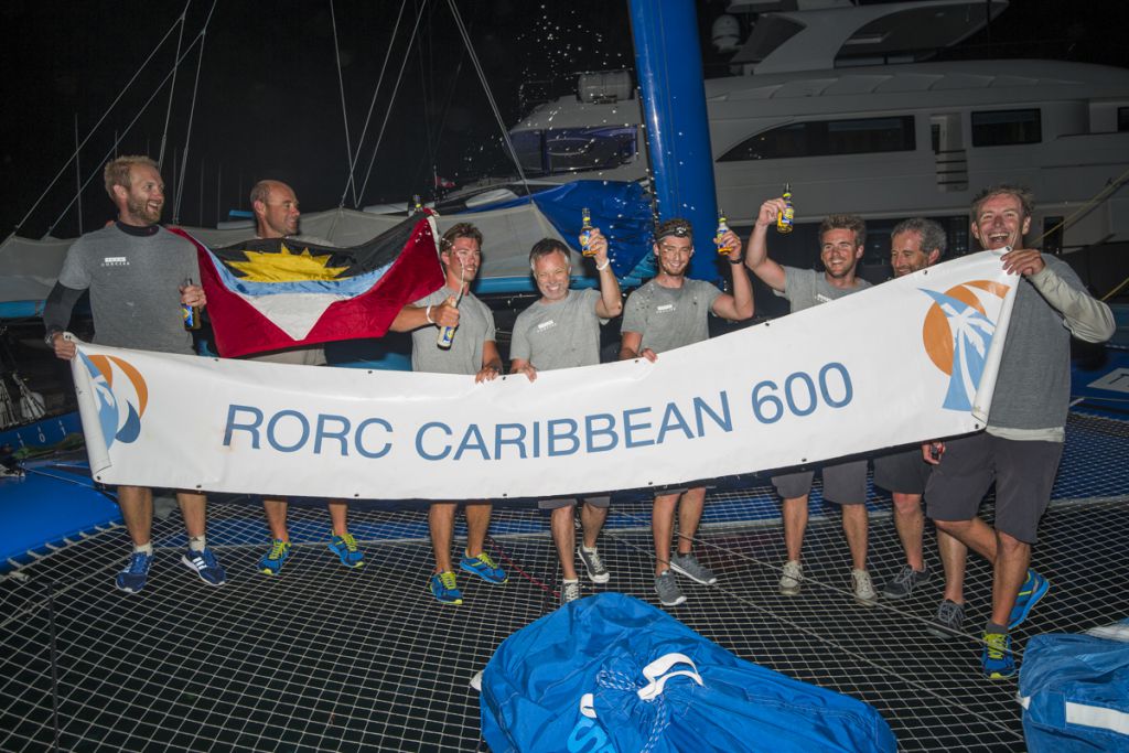 Team Concise arrive at the dock after finishing just 9minutes and 52 seconds behind Phaedo3 © RORC/Emma Louise Wynn Jones