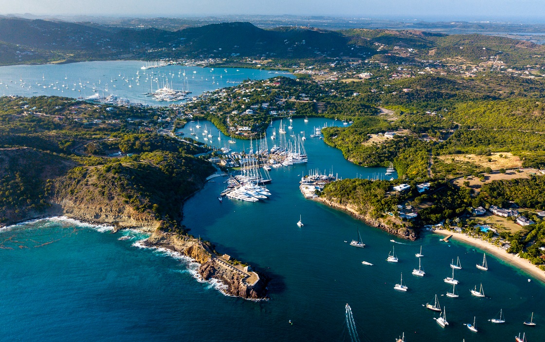 Antigua's historic Nelson's Dockyard, English and Falmouth Harbours provide a magnificent backdrop to the 11th edition of the RORC Caribbean 600 © Arthur Daniel