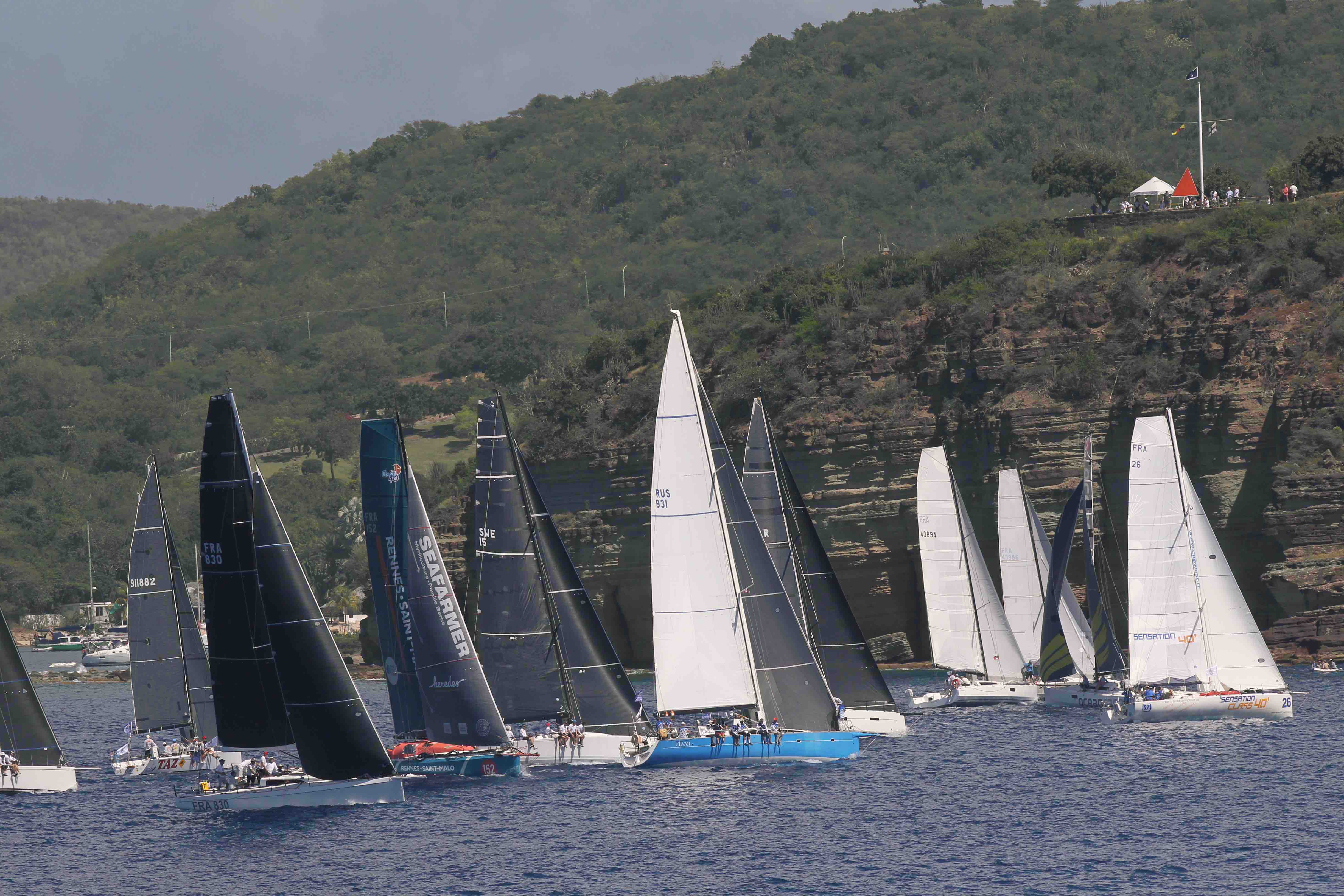 73 boats took the start in Antigua for the 12th edition of the RORC Caribbean 600 © Tim Wight / photoaction.com