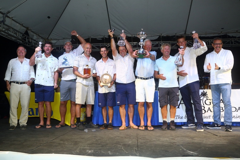 Celebrating their overall win in the 2023 RORC Caribbean 600 - Roy P. Disney’s Volvo 70 Pyewacket 70 (USA) © Tim Wright/Photoaction.com