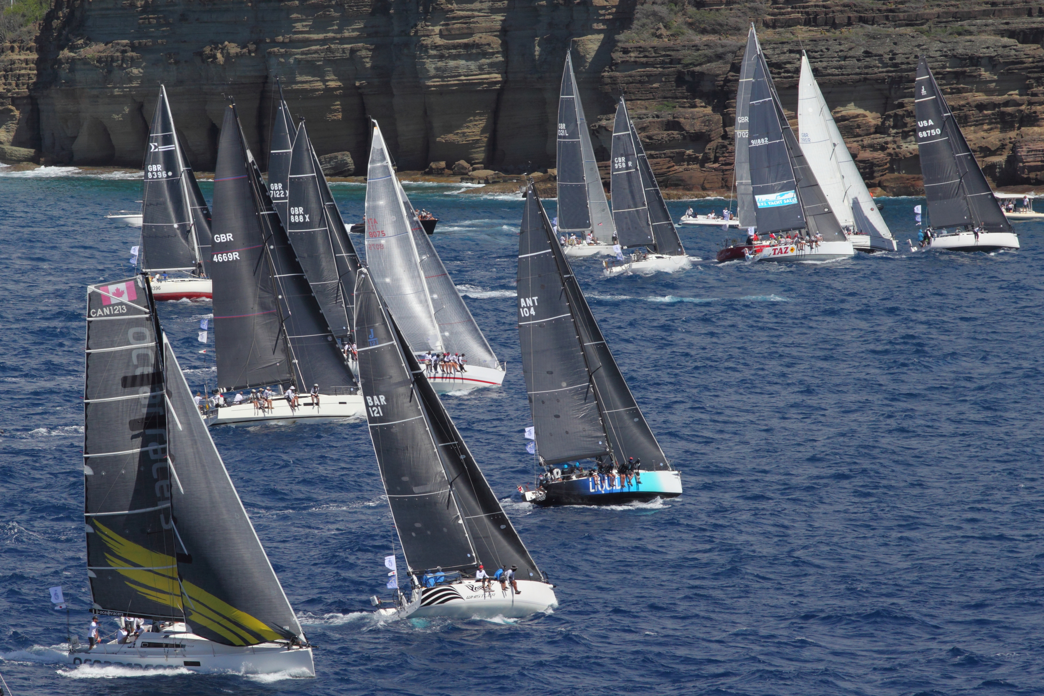 An international fleet of 70 boats is gearing up to start the 600nm RORC Caribbean 600 in Antigua on Monday 20th February © Tim Wright/Photoaction.com