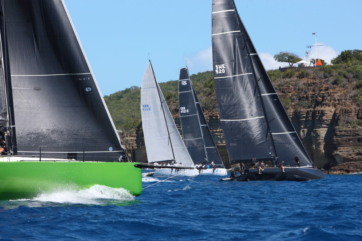 Niklas Zennström’s CF520 Rán (SWE) on Day One of the RORC Nelson's Cup Series in Antigua © Tim Wright/Photoaction.com